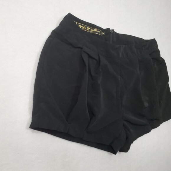 Endless Shorts Black Polyester Pleated Hem Women's 4 - Picture 5 of 16